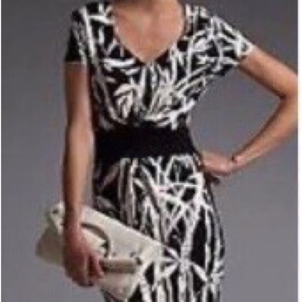 Talbots short sleeve v neck dress with pleated front.